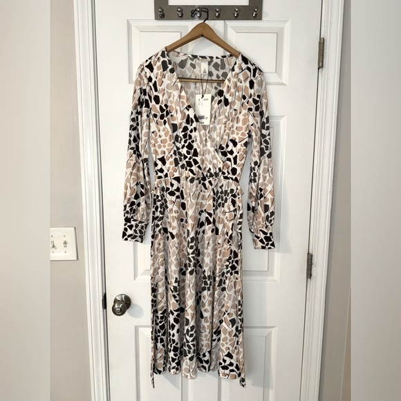 H&M x Richard Allen: Crêped Wrap-front Dress (Size S) - Picture 3 of 7